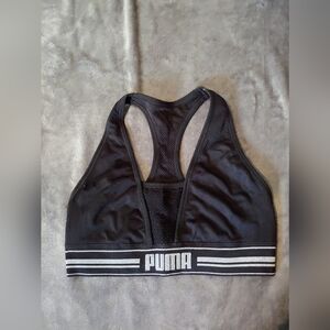 PUMA * BLACK & SILVER SPORTS BRA * SIZE XL * SPARKLY * STRETCHY